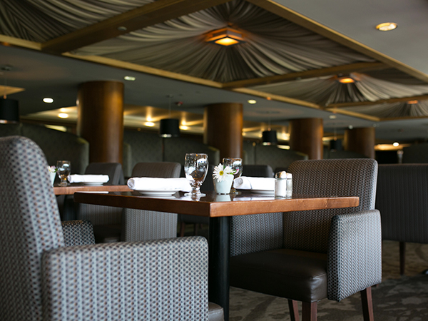 Empty seats at the Club's Sports Grill